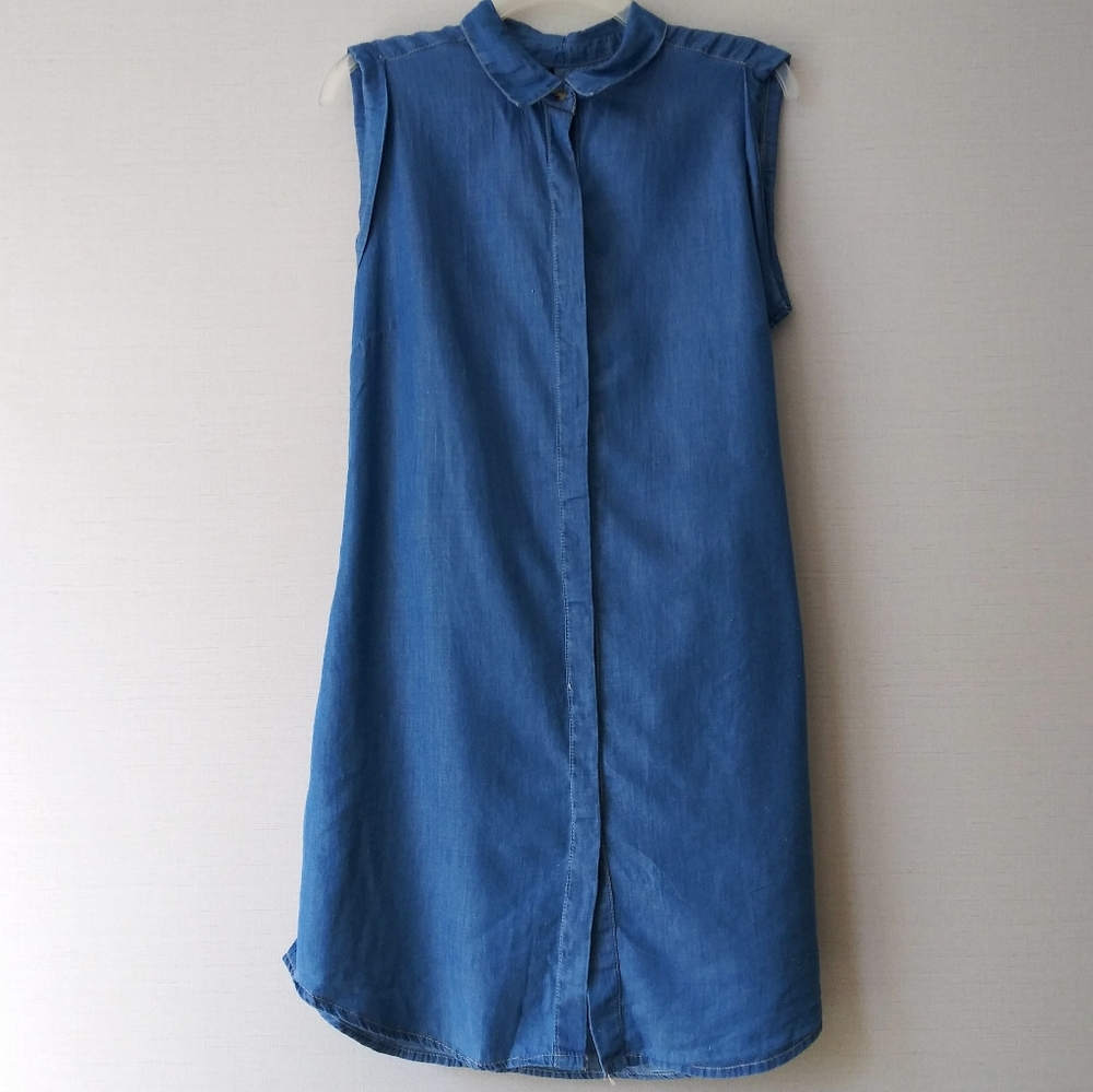 Denim Sleveless Button Down Dress